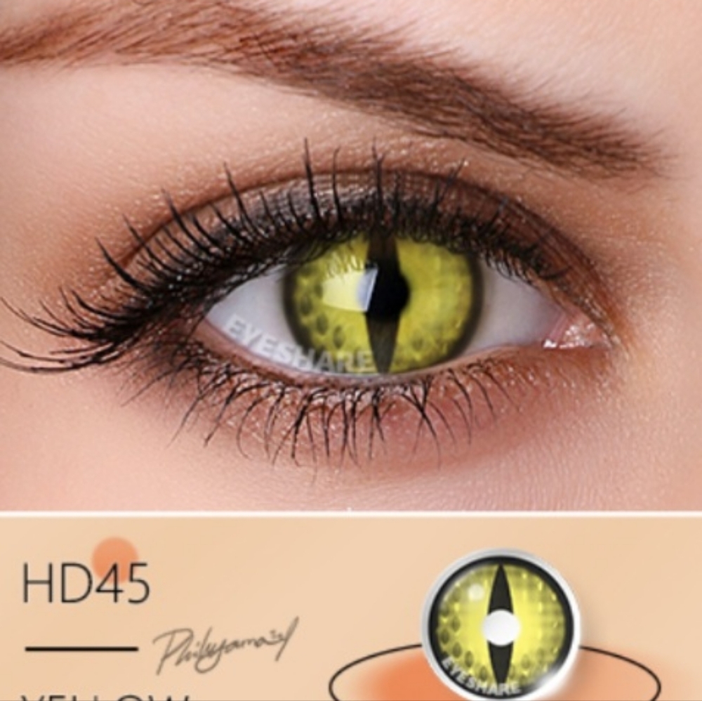 New HD45 YELLOW Slit Halloween Contact Eyewear